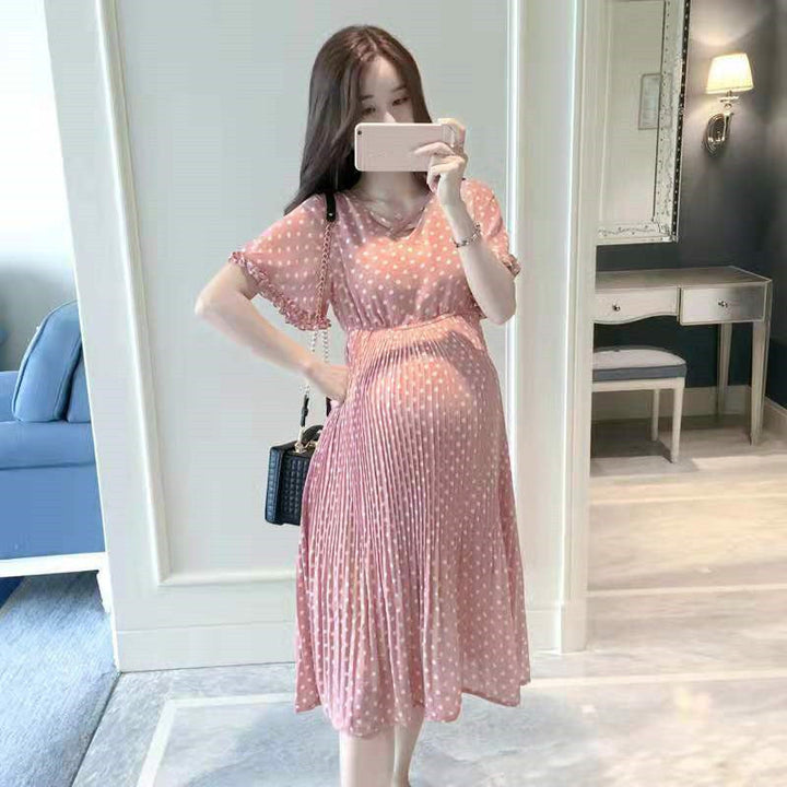 Embrace Comfort and Style with the Wave Point Maternity Dress